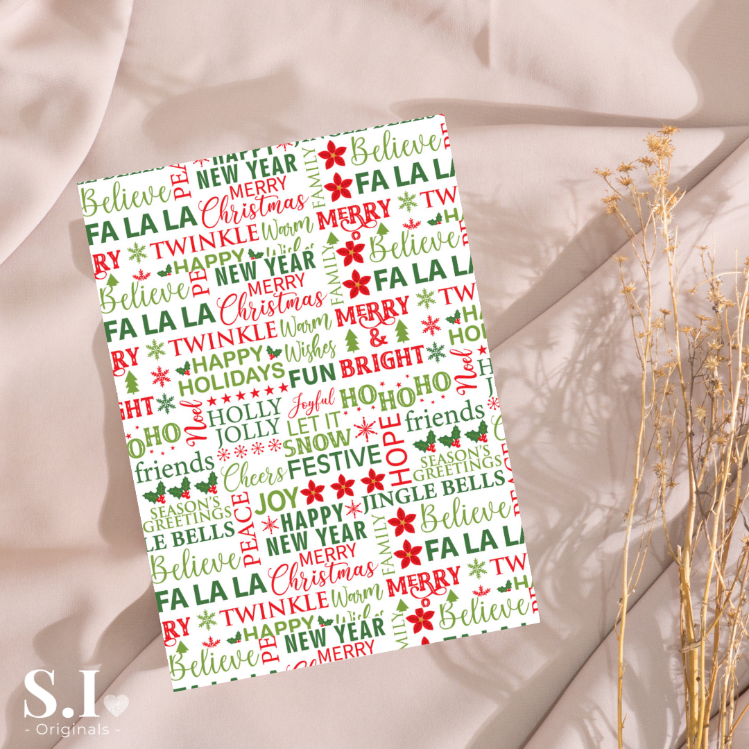 Transfer Paper - Christmas | Voor Polymeer Klei - Water Transfer Paper - 2510-136