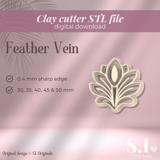 Feather Vein cutter - digital STL file - S.I. Originals