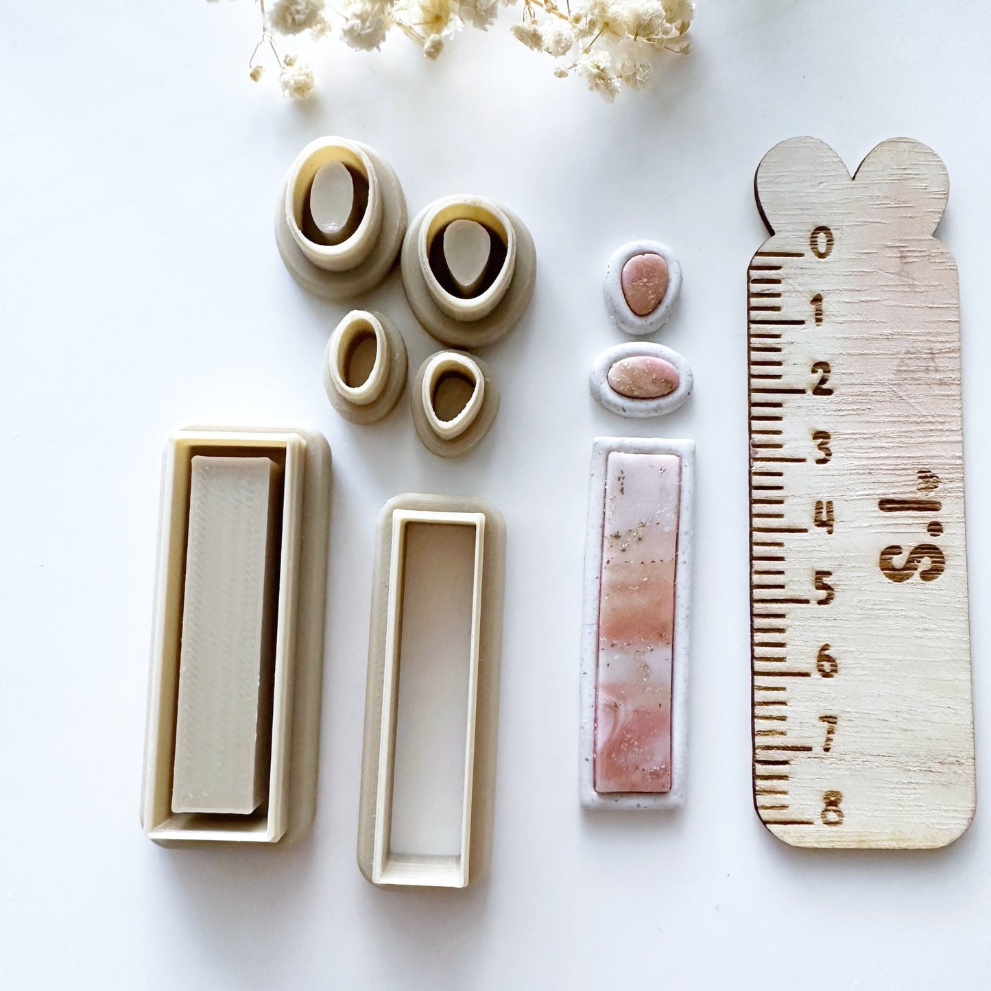 Rectangle inlay and studs cutter set (6 cutters) - S.I. Originals