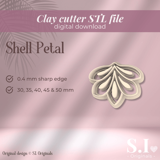 Shell Petal cutter - digital STL file - S.I. Originals
