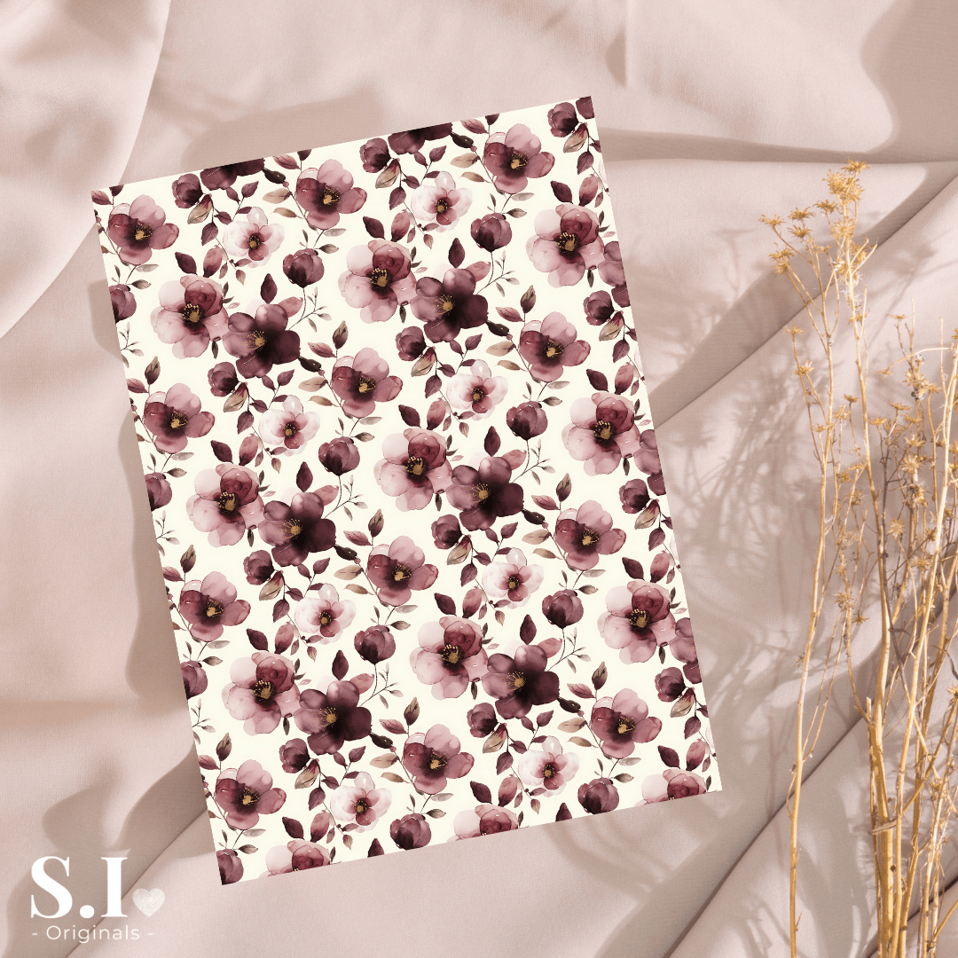 Transfer Paper – Burgundy Love | Voor Polymeer Klei - Water Transfer Paper - 0925 - 005 - S.I. Originals