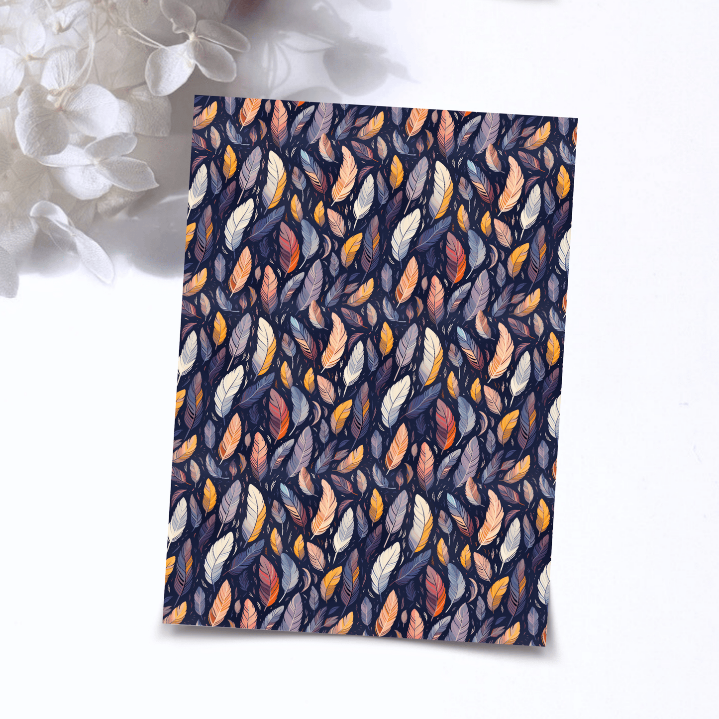 Transfer Paper – Colorful Feathers Floral | Voor Polymeer Klei - Water Transfer Paper - 305 - S.I. Originals