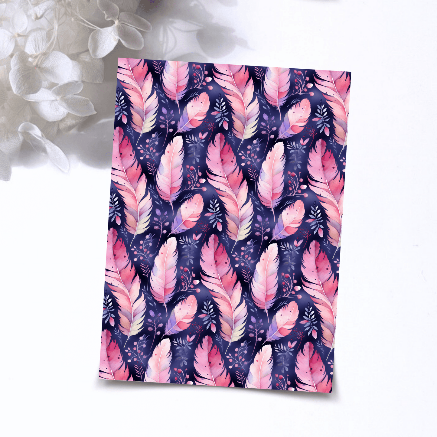 Transfer Paper – Colorful Feathers Floral | Voor Polymeer Klei - Water Transfer Paper - 306 - S.I. Originals