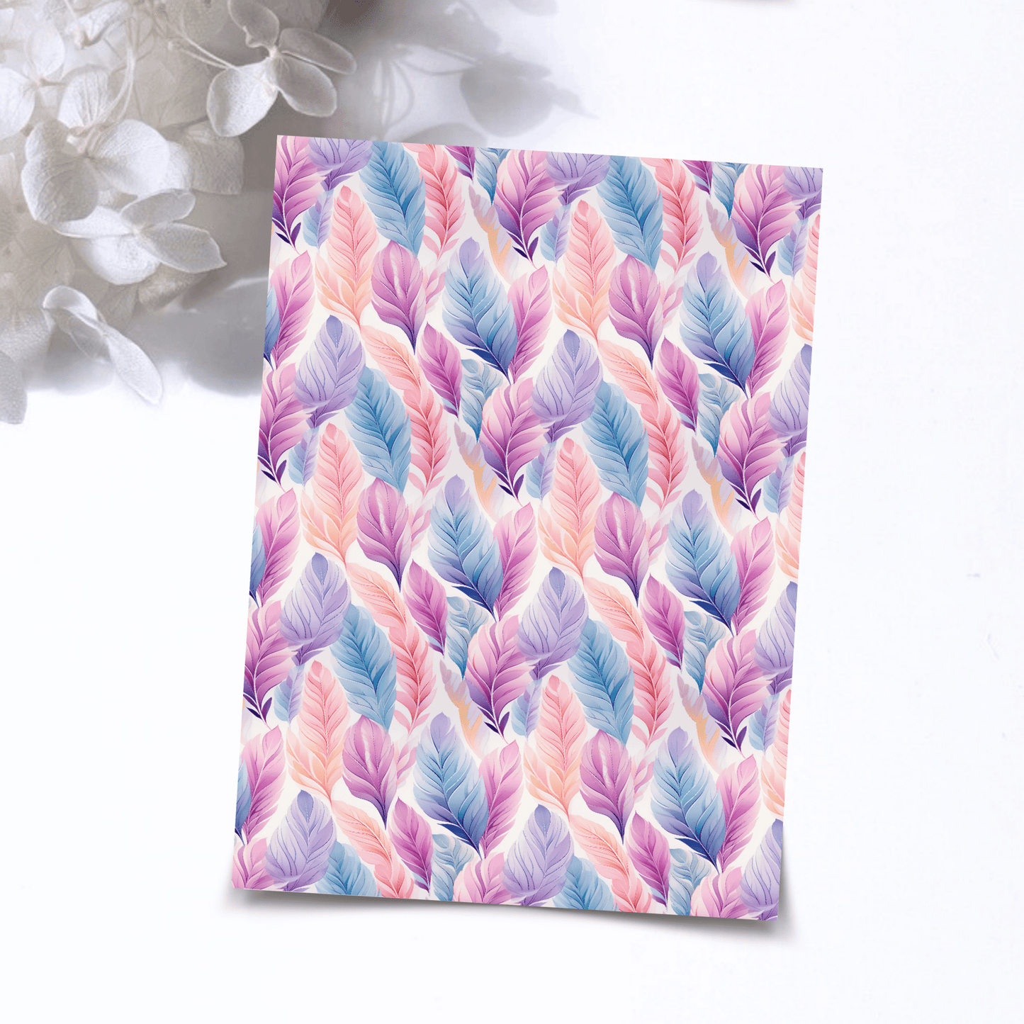 Transfer Paper – Colorful Feathers Floral | Voor Polymeer Klei - Water Transfer Paper - 307 - S.I. Originals