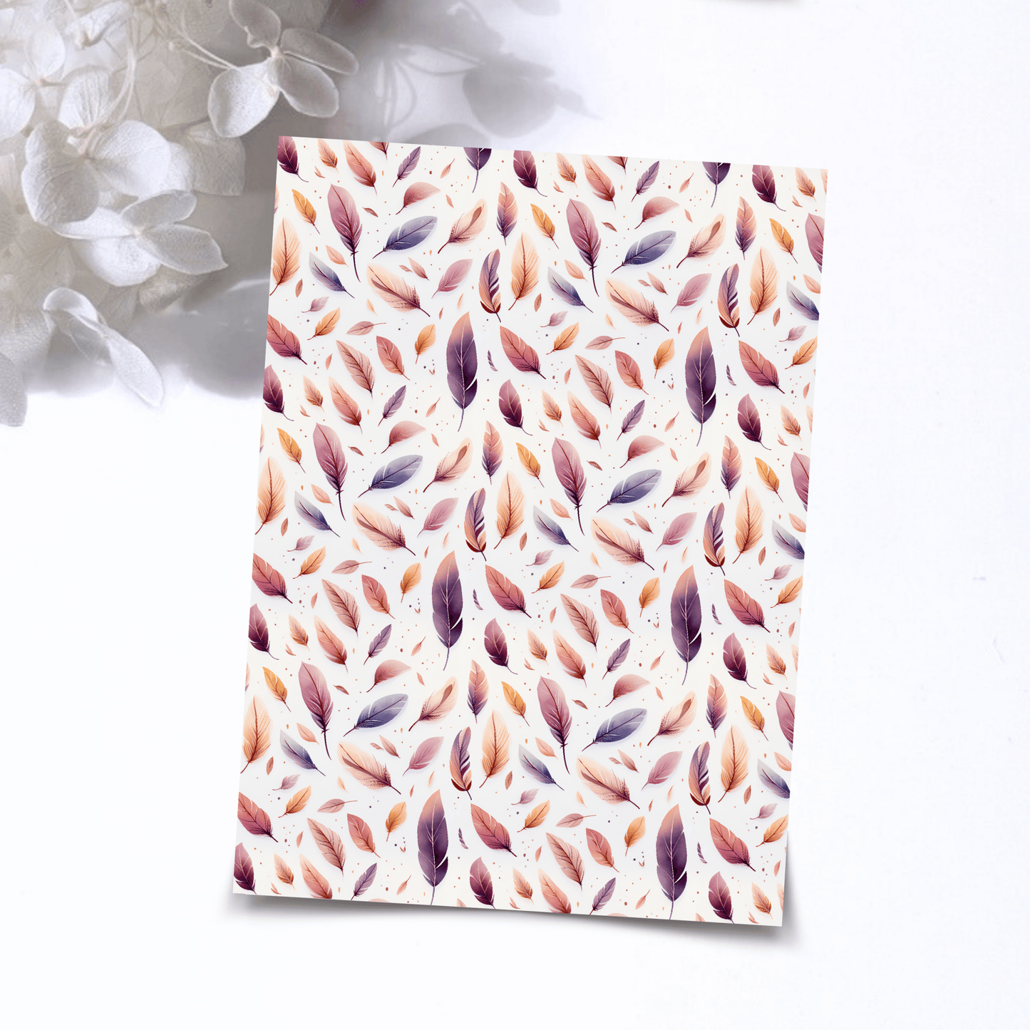 Transfer Paper – Colorful Feathers Floral | Voor Polymeer Klei - Water Transfer Paper - 308 - S.I. Originals