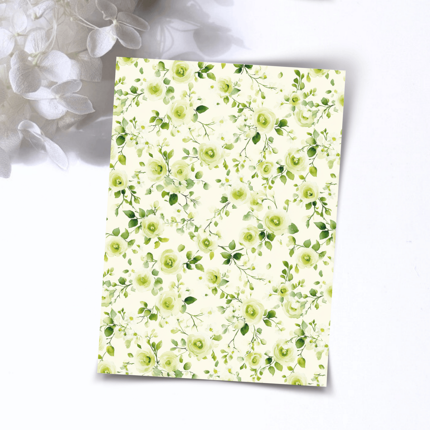 Transfer Paper – Green Florals | Voor Polymeer Klei - Water Transfer Paper - 194 - S.I. Originals