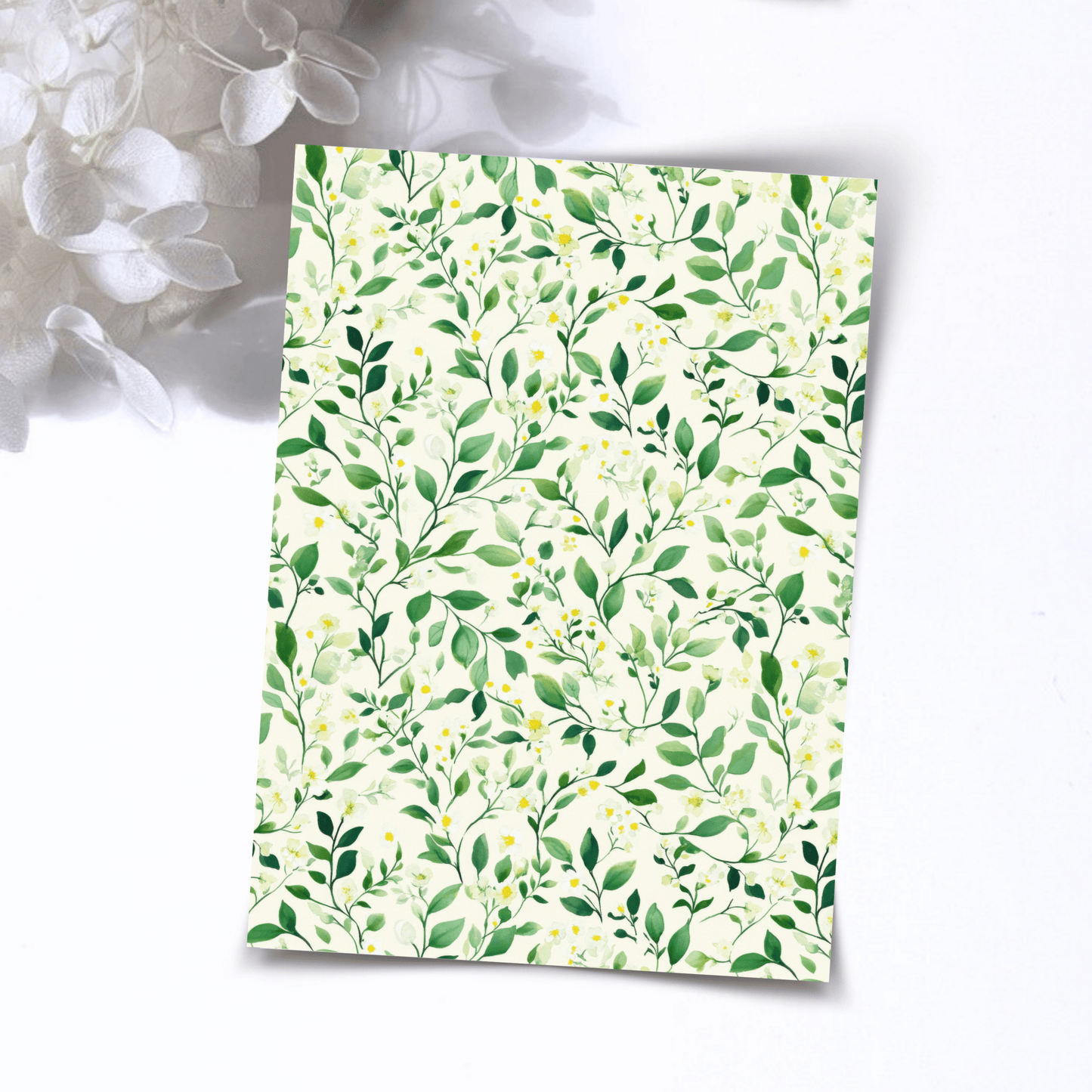 Transfer Paper – Green Florals | Voor Polymeer Klei - Water Transfer Paper - 195 - S.I. Originals