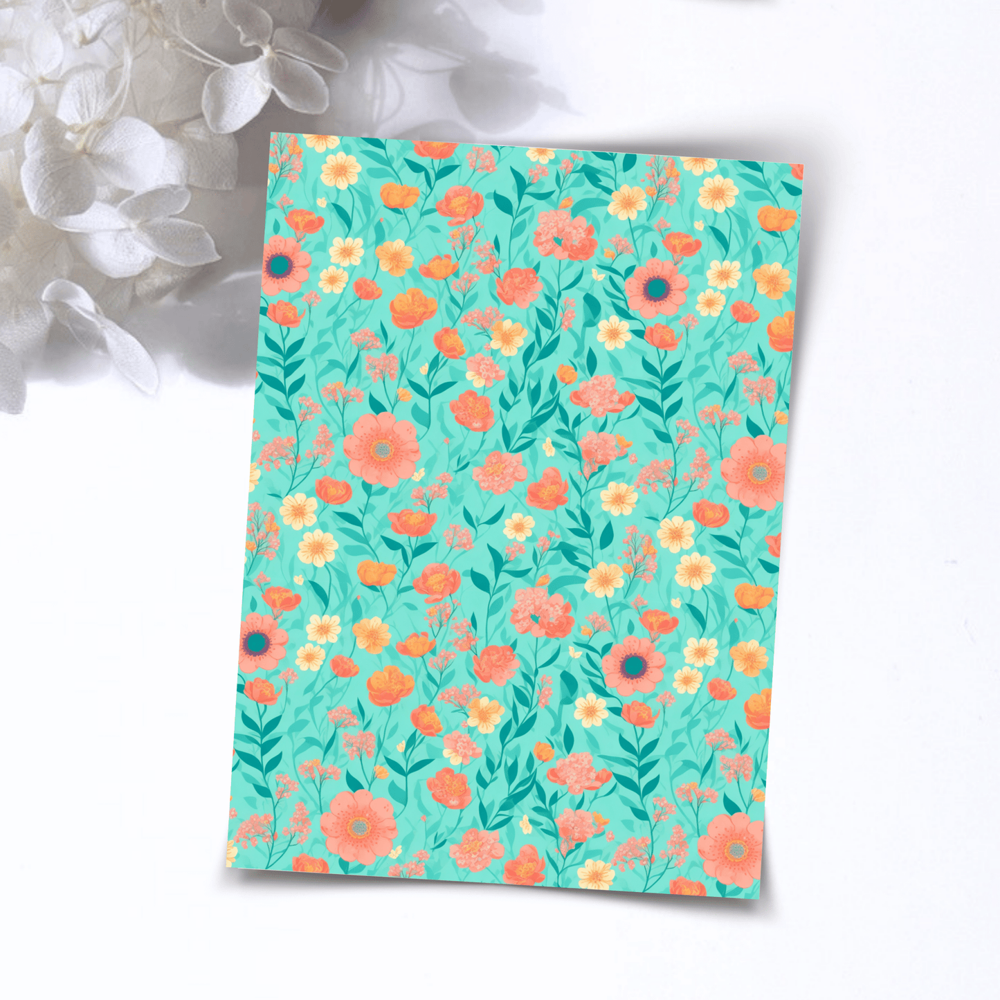 Transfer Paper – Green Watercolor Florals | Voor Polymeer Klei - Water Transfer Paper - 168 - S.I. Originals