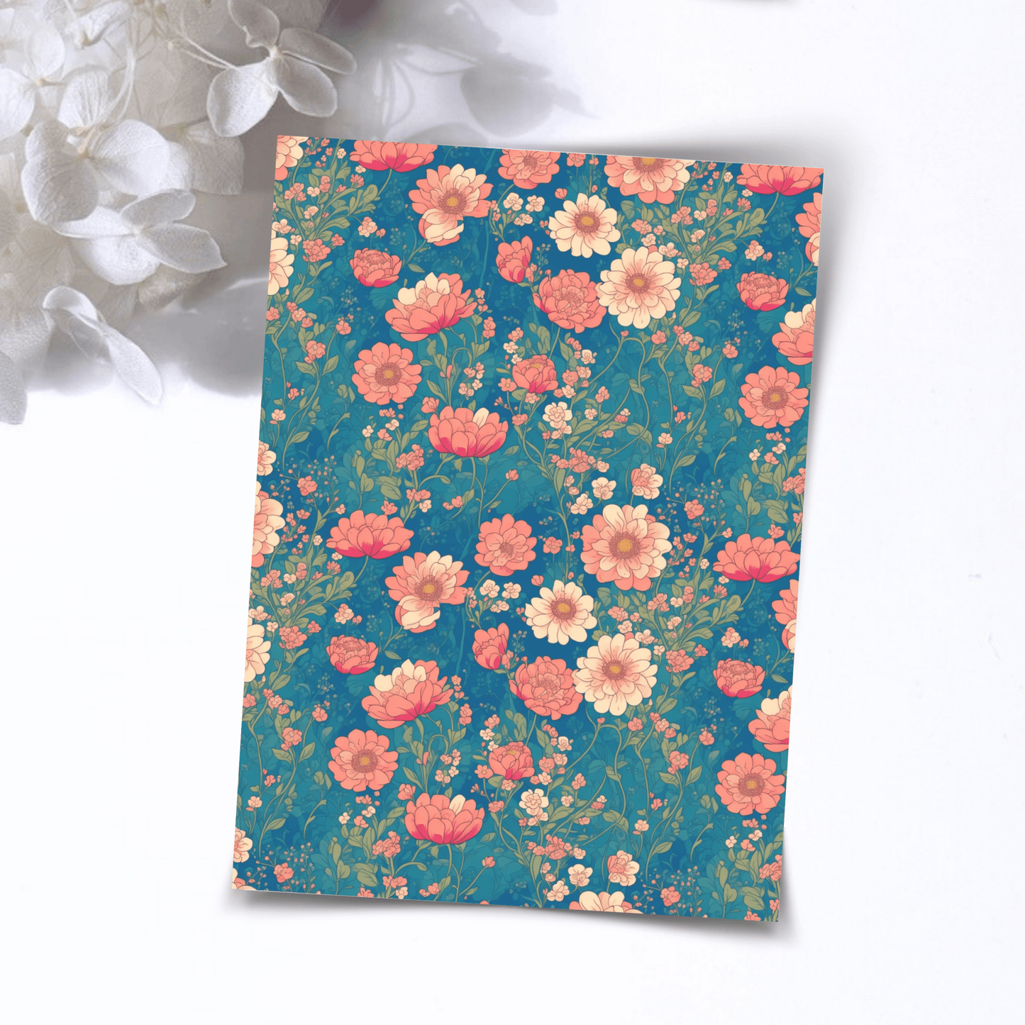 Transfer Paper – Green Watercolor Florals | Voor Polymeer Klei - Water Transfer Paper - 169 - S.I. Originals