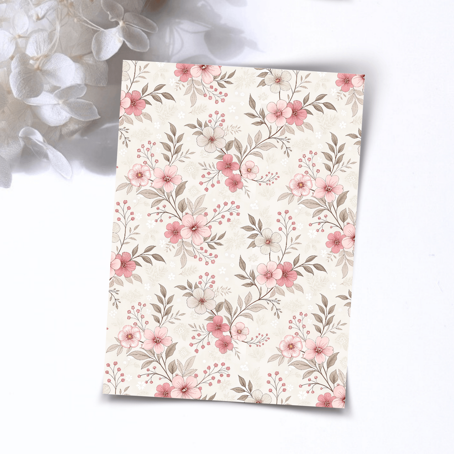 Transfer Paper – Pink Floral | Voor Polymeer Klei - Water Transfer Paper - 171 - S.I. Originals