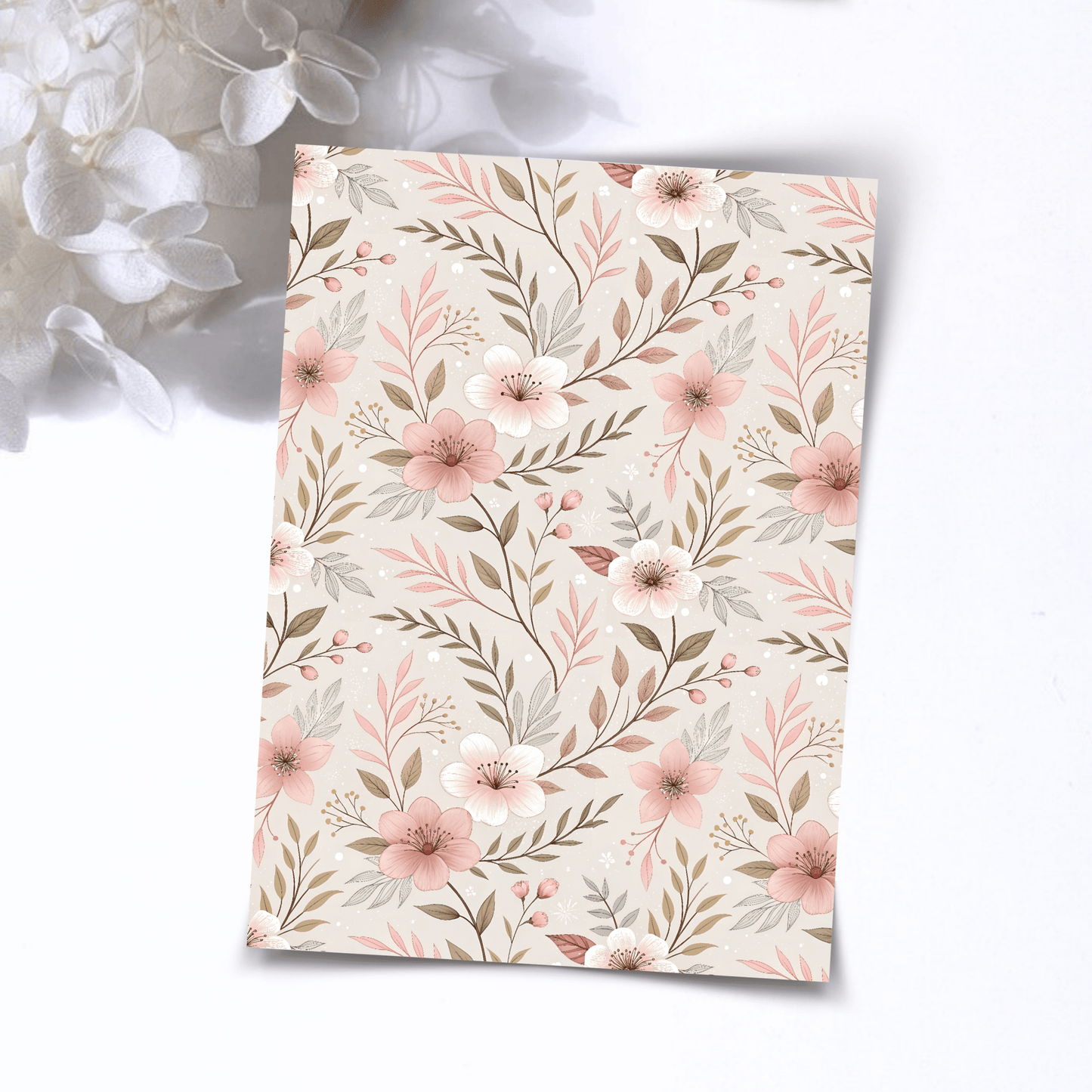 Transfer Paper – Pink Floral | Voor Polymeer Klei - Water Transfer Paper - 172 - S.I. Originals