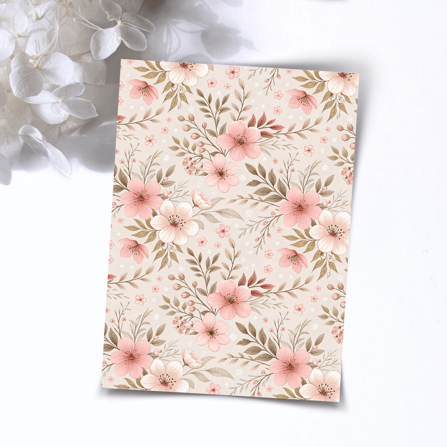 Transfer Paper – Pink Floral | Voor Polymeer Klei - Water Transfer Paper - 173 - S.I. Originals