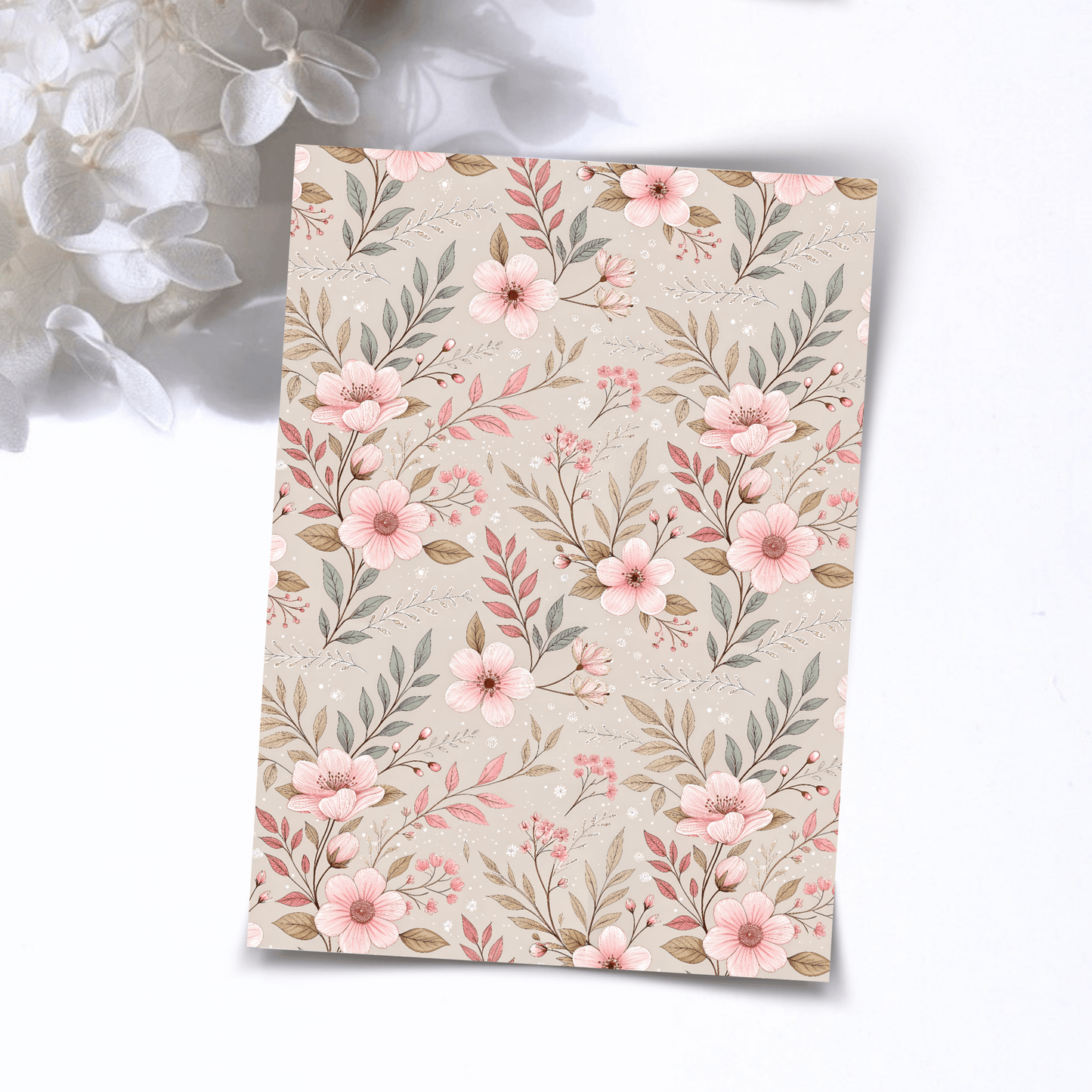 Transfer Paper – Pink Floral | Voor Polymeer Klei - Water Transfer Paper - 174 - S.I. Originals