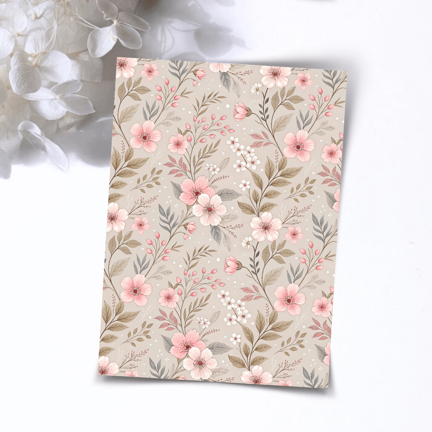 Transfer Paper – Pink Floral | Voor Polymeer Klei - Water Transfer Paper - 175 - S.I. Originals