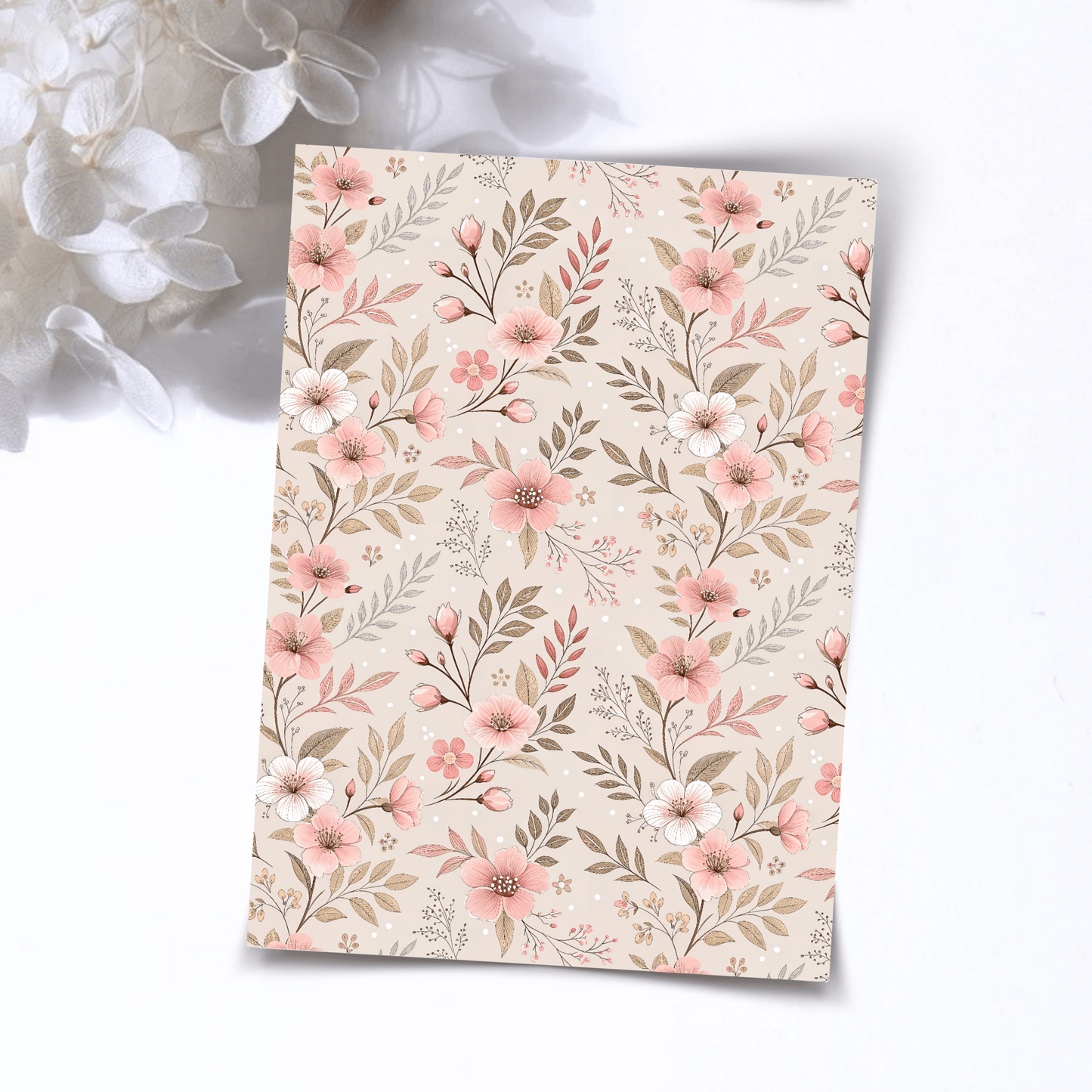 Transfer Paper – Pink Floral | Voor Polymeer Klei - Water Transfer Paper - 176 - S.I. Originals