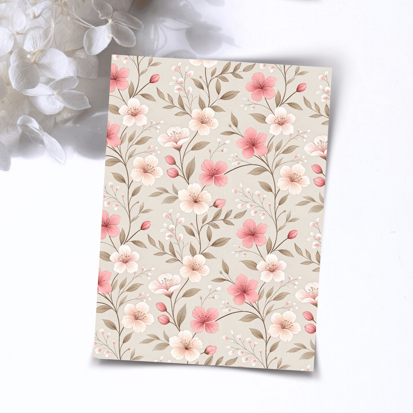 Transfer Paper – Pink Floral | Voor Polymeer Klei - Water Transfer Paper - 178 - S.I. Originals