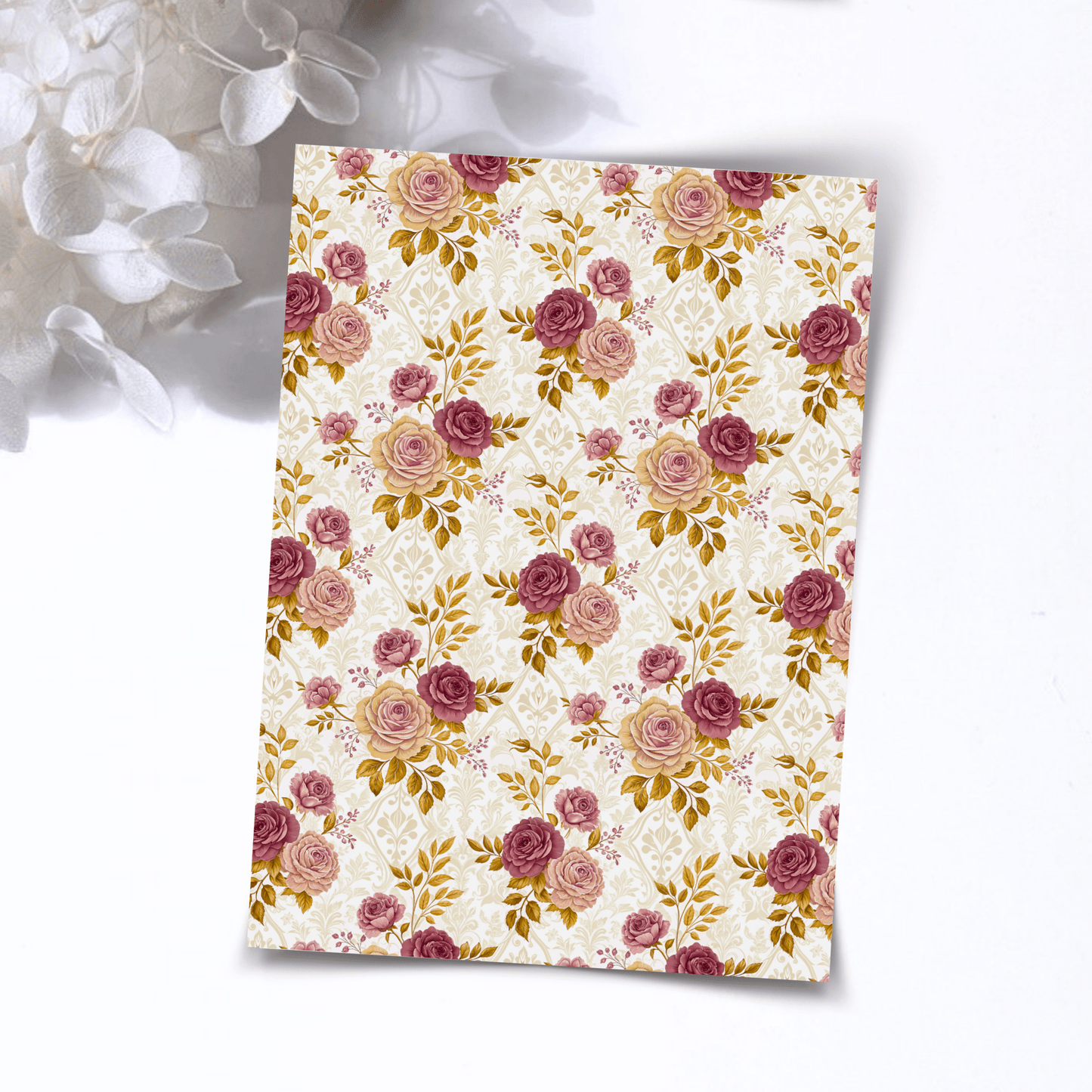 Transfer Paper – Vintage Roses | Voor Polymeer Klei - Water Transfer Paper - 236 - S.I. Originals