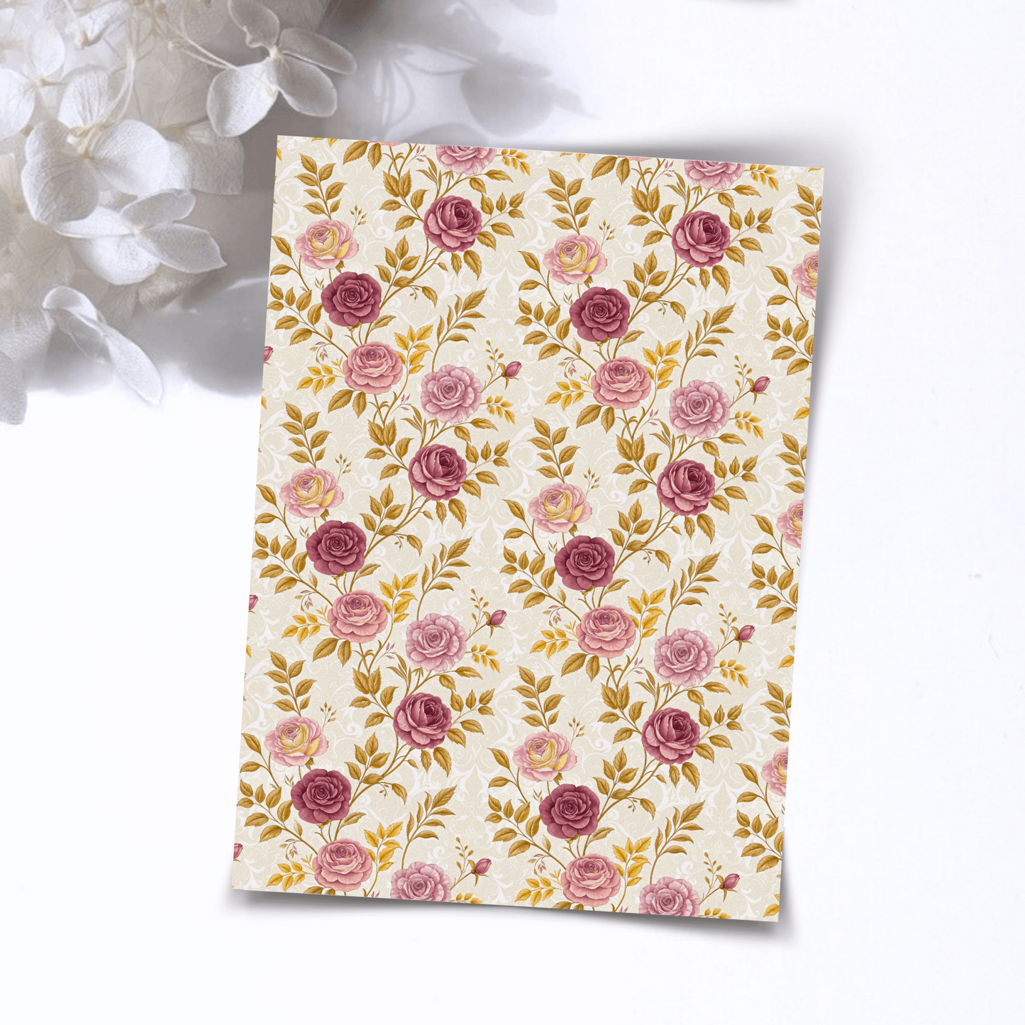 Transfer Paper – Vintage Roses | Voor Polymeer Klei - Water Transfer Paper - 239 - S.I. Originals