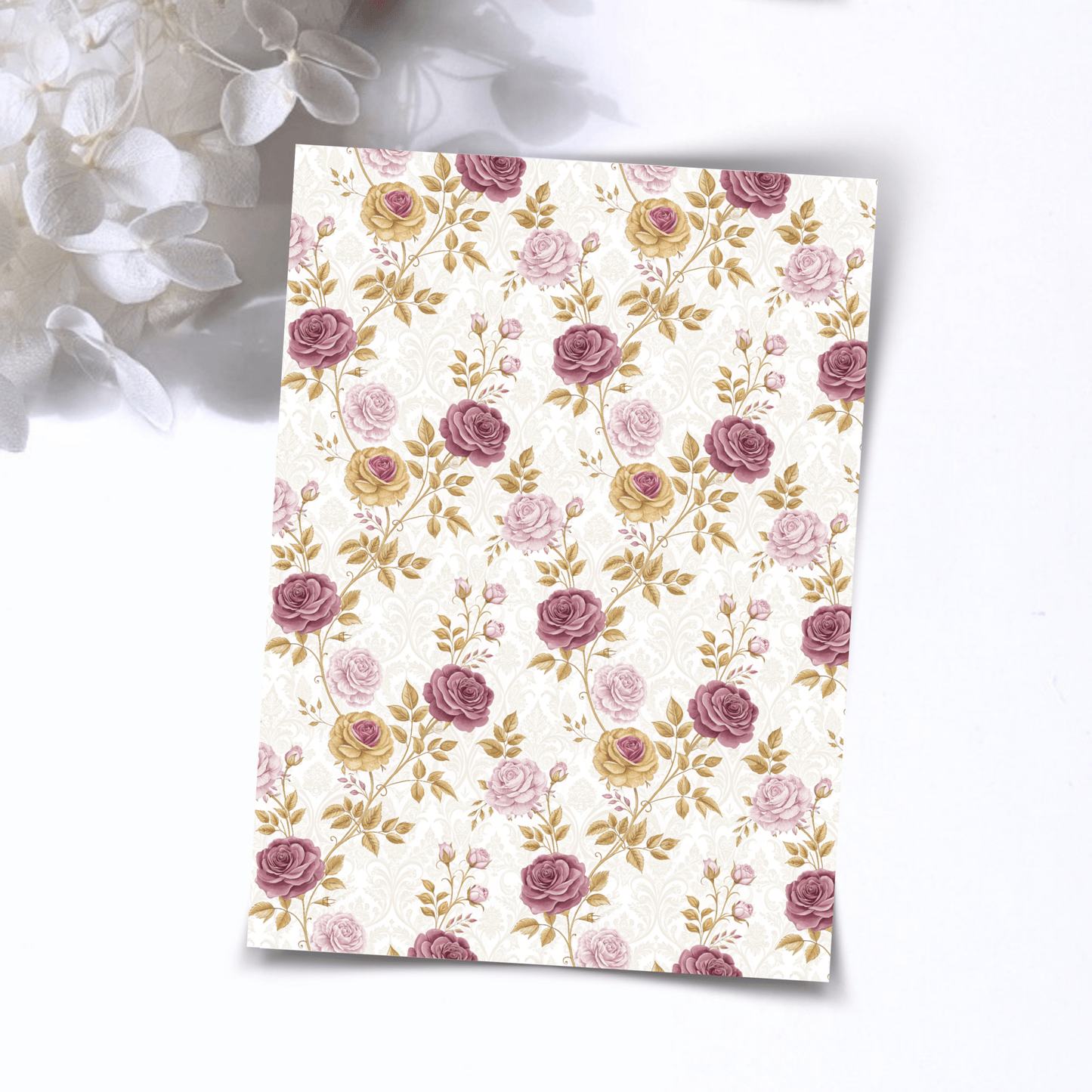 Transfer Paper – Vintage Roses | Voor Polymeer Klei - Water Transfer Paper - 241 - S.I. Originals