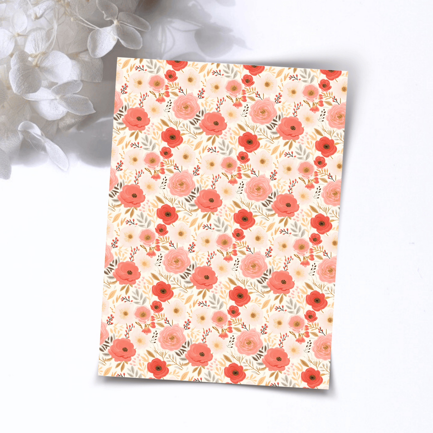 Transfer Paper – Watercolor Roses | Voor Polymeer Klei - Water Transfer Paper - 112 - S.I. Originals