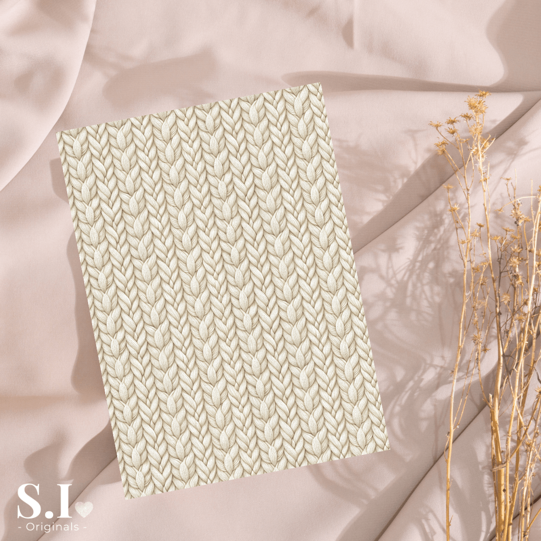 Transfer Paper - Winter Knit | Voor Polymeer Klei - Water Transfer Paper - 2510 - 108 - S.I. Originals