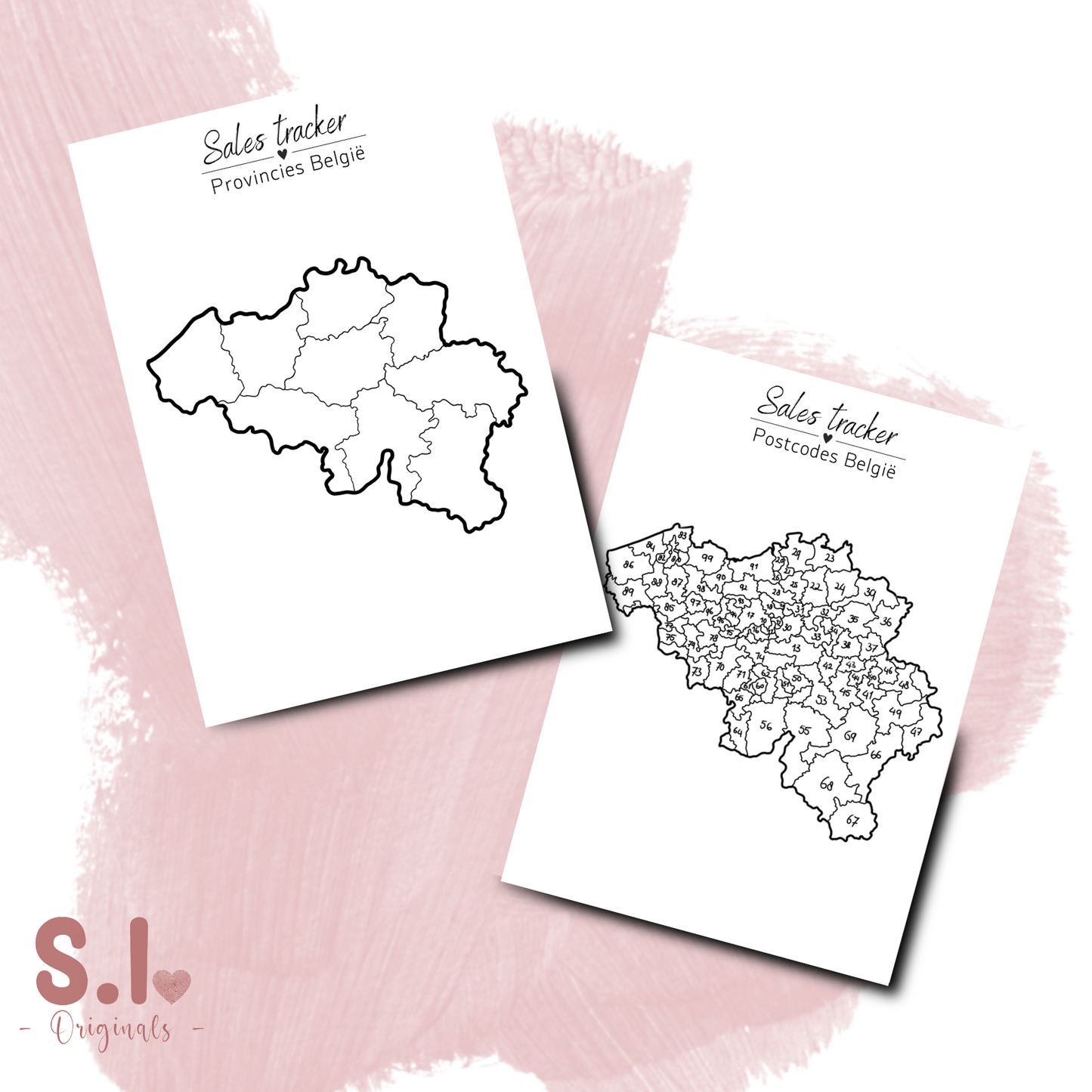 Verkoopkaart Nederland & Europa – Inkleur Kaarten voor Bestellingen | Postcode & Provincie Map voor Kleine Bedrijven - S.I. Originals