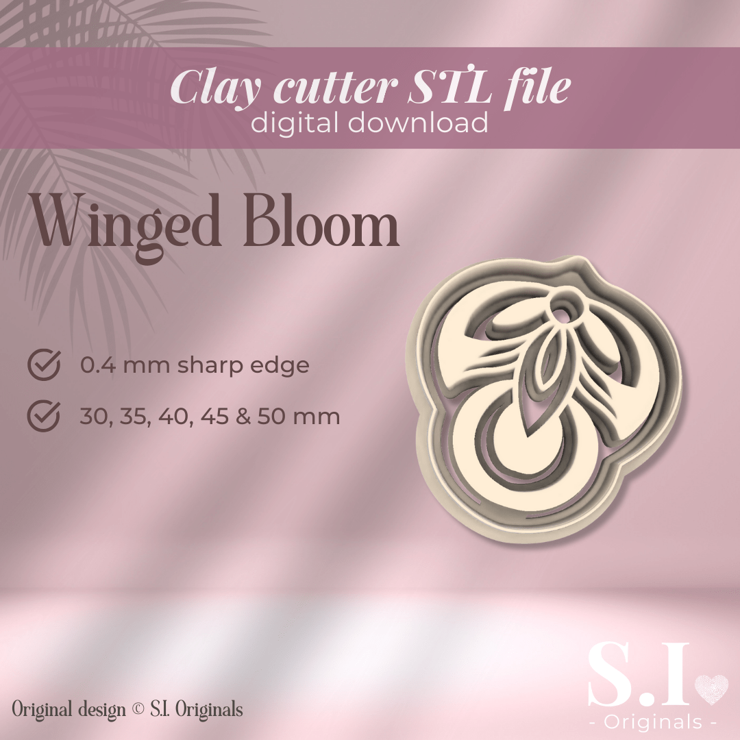 winged Bloom cutter - digital STL file - S.I. Originals