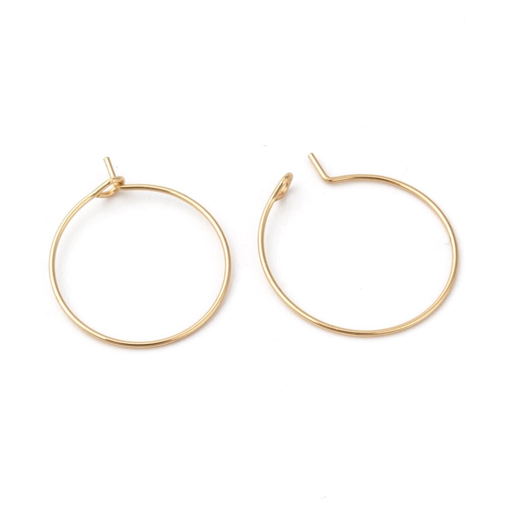 Hoops RVS - 18K verguld - 20 mm - per paar - S.I.Orginals