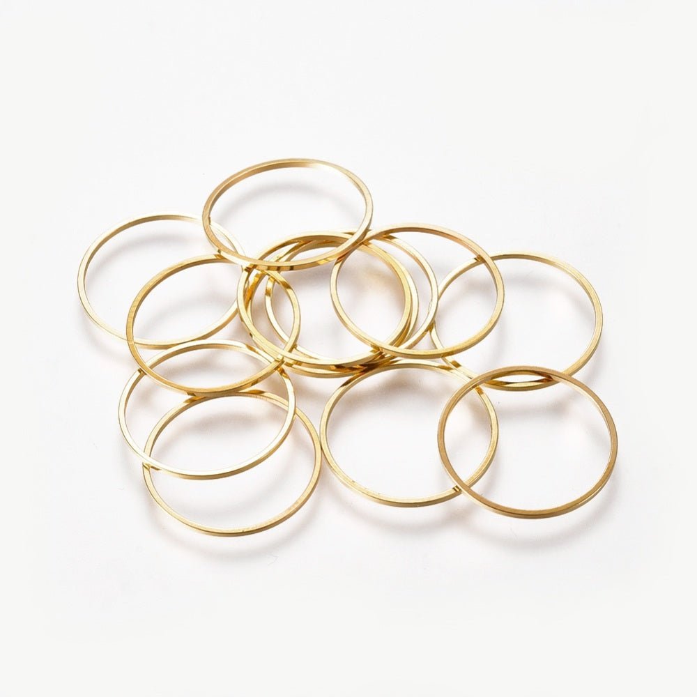 Ring messing goudkleurig - 20x1 mm - 2 stuks - S.I.Orginals