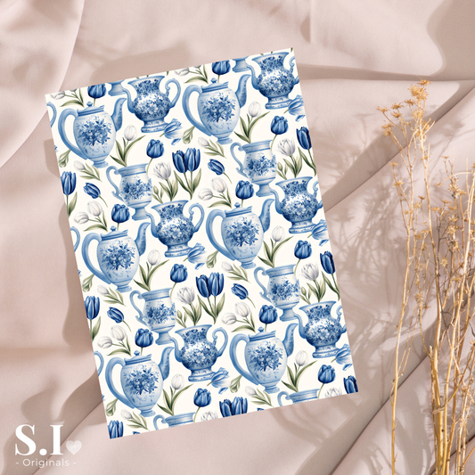 Transfer Paper – Delft Blue | Voor Polymeer Klei - Water Transfer Paper - 0925-019