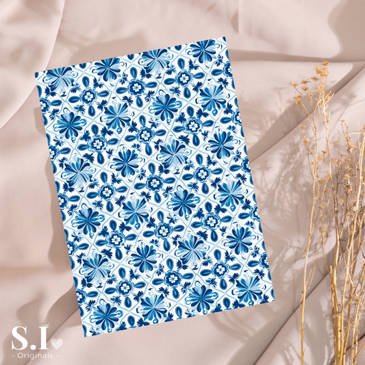 Transfer Paper – Delft Blue | Voor Polymeer Klei - Water Transfer Paper - 0925-026