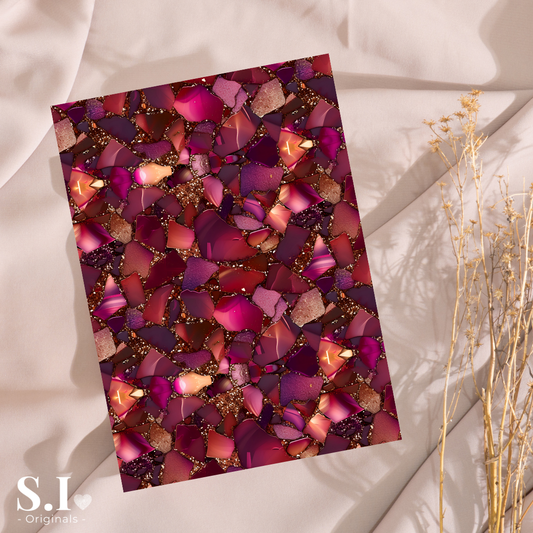 Transfer Paper – Burgundy Love | Voor Polymeer Klei - Water Transfer Paper - 0925-030