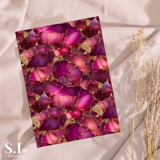 Transfer Paper – Burgundy Love | Voor Polymeer Klei - Water Transfer Paper - 0925-031