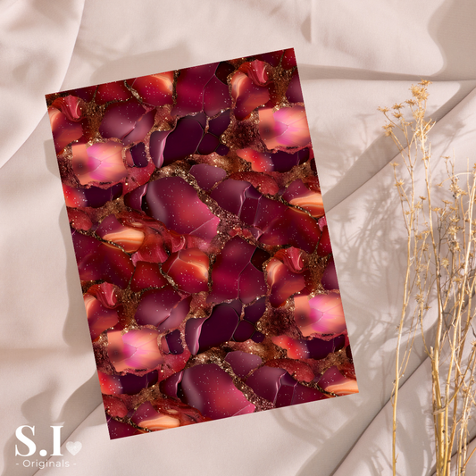 Transfer Paper – Burgundy Love | Voor Polymeer Klei - Water Transfer Paper - 0925-032