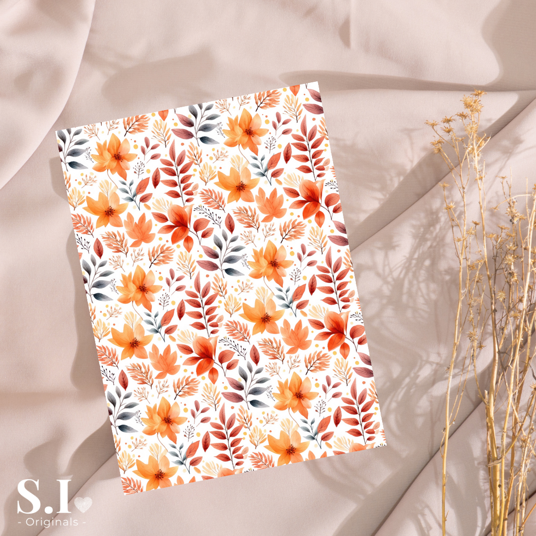 Transfer Paper - Autumn Floral | Voor Polymeer Klei - Water Transfer Paper - 0925-068