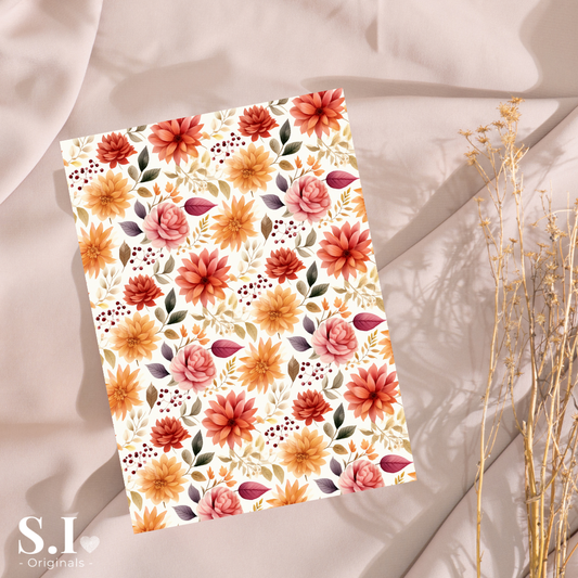 Transfer Paper - Autumn Floral | Voor Polymeer Klei - Water Transfer Paper - 0925-071