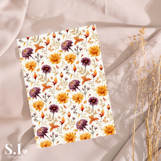 Transfer Paper - Autumn Floral | Voor Polymeer Klei - Water Transfer Paper - 0925-073