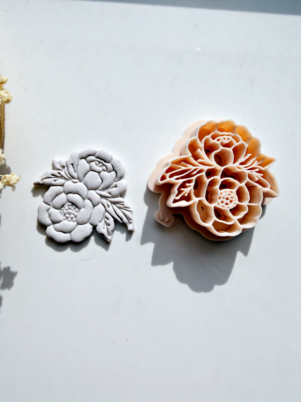 Mourning Peony | Polymer Clay Imprint Cutter