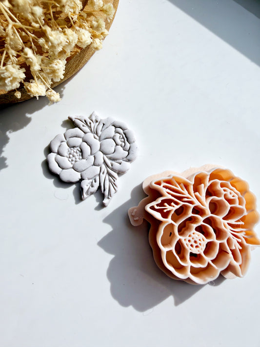 Mourning Peony | Polymer Clay Imprint Cutter