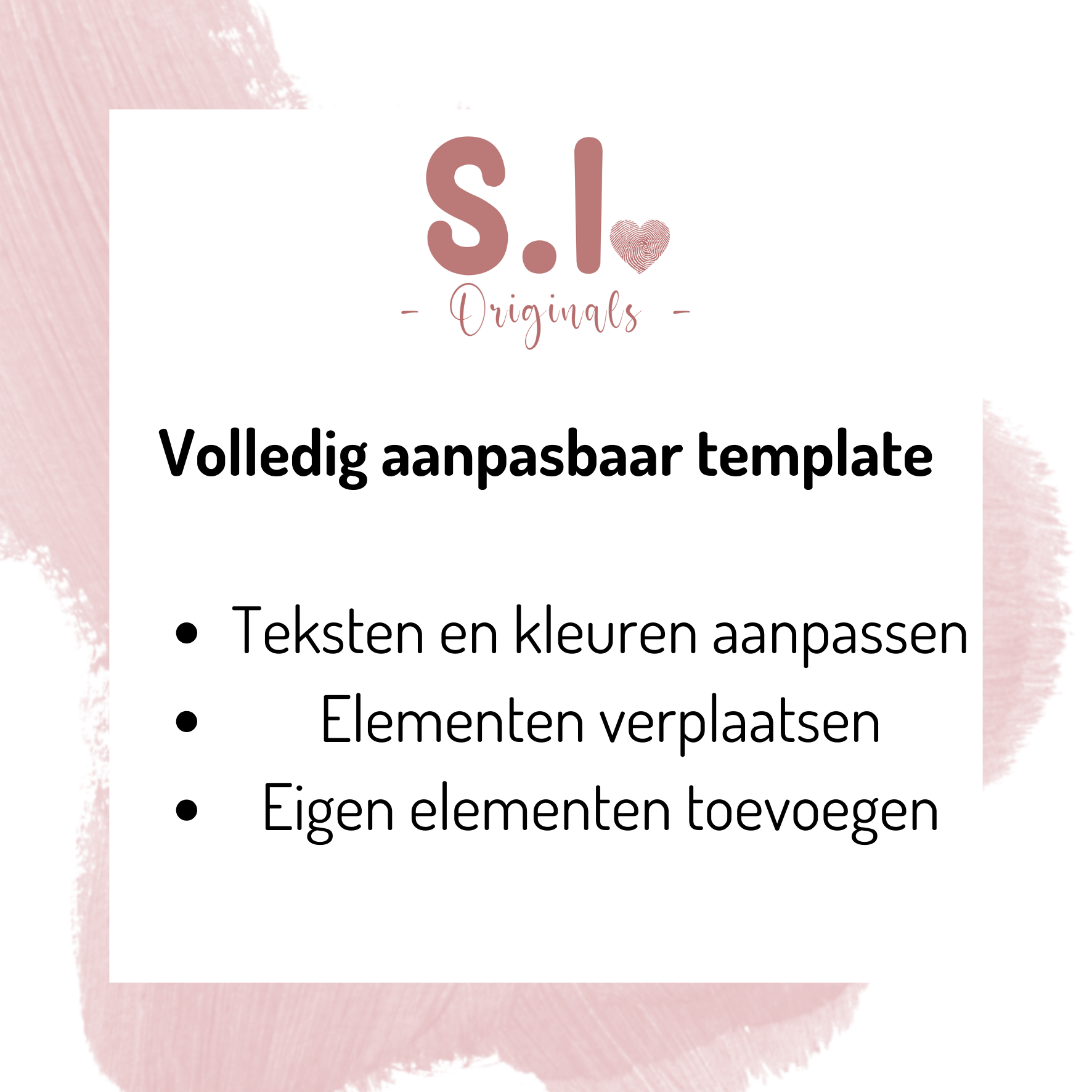 Bewerkbare Canva - sjabloon voor sieradenkaartjes - Bedankkaart & Verzorgingstips - S.I. Originals