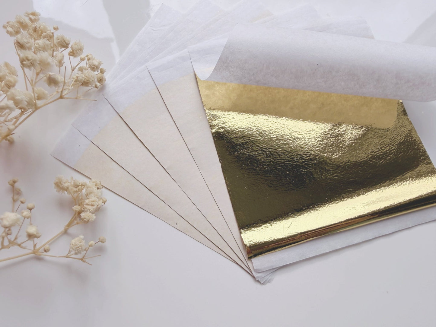 Bladgoud Blaadjes – Luxe Metaalfolie voor Creatieve Projecten (10 of 25 stuks, 8,5 x 8,5 cm) - S.I. Originals