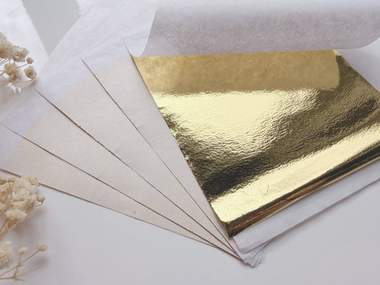 Bladgoud Blaadjes – Luxe Metaalfolie voor Creatieve Projecten (10 of 25 stuks, 8,5 x 8,5 cm) - S.I. Originals