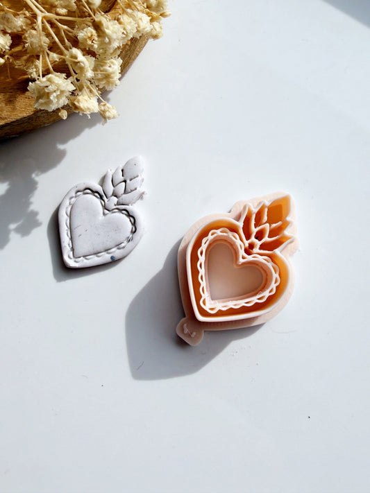 Devotion Heart | Polymer Clay Imprint Cutter - S.I. Originals