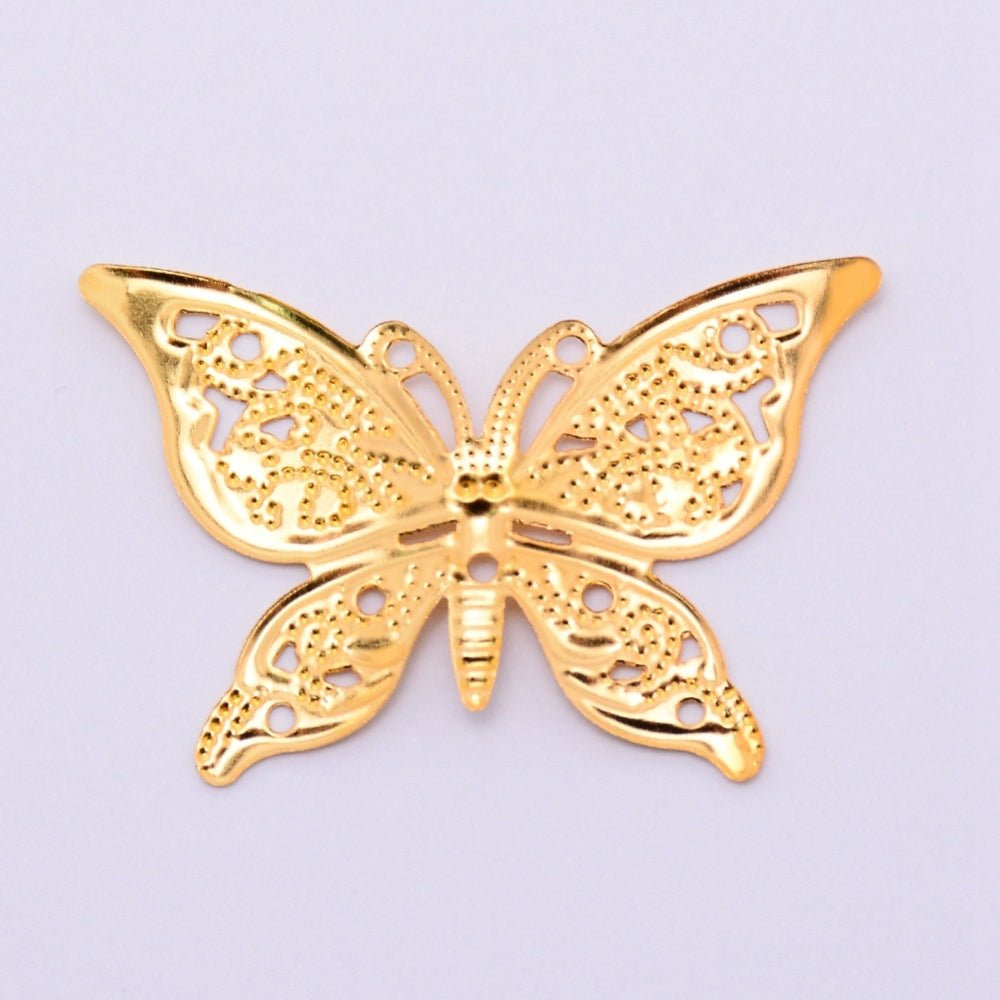 Filigree Vlinder Connector – Goudkleurig - S.I. Originals