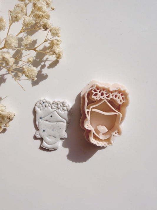 Frida Cutter – Iconische Bloemenkop voor Polymeerklei Oorbellen - S.I. Originals