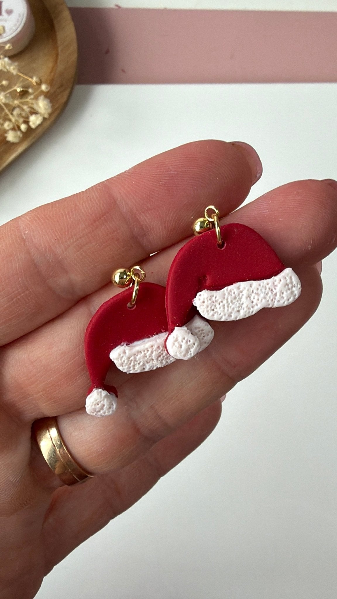 Kerstmuts oorbellen - S.I. Originals