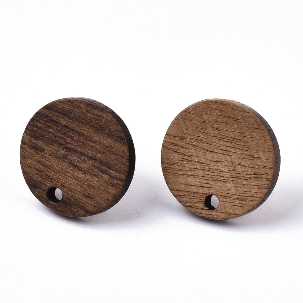Oorstekers stud walnoot hout - rond 15 mm - per paar - S.I. Originals