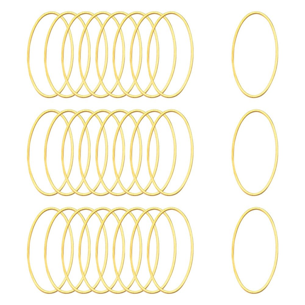 Ring ovaal messing goudkleurig - 30x16 mm - 2 stuks - S.I. Originals