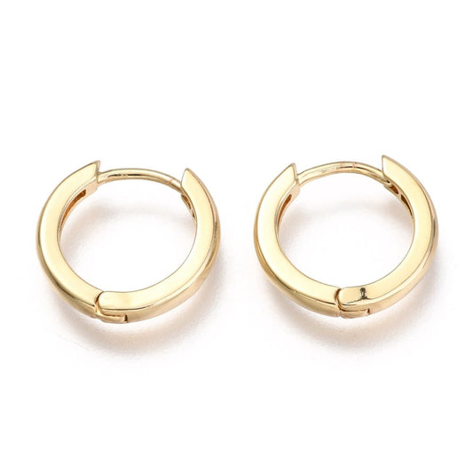 Round Messing Huggie Hoops 18K verguld - S.I. Originals