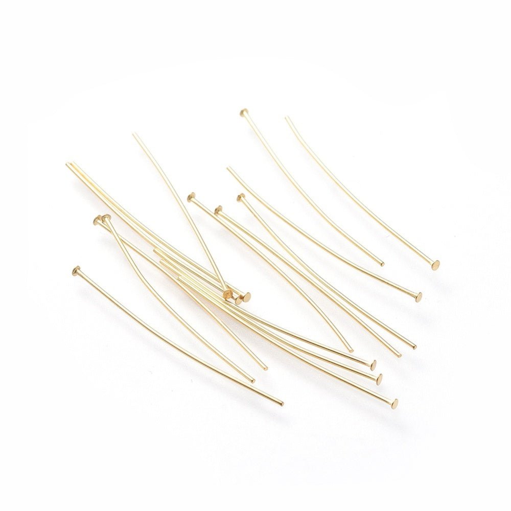 RVS Kettelstiften met plat uiteinde – 18K verguld (25 stuks) - S.I. Originals
